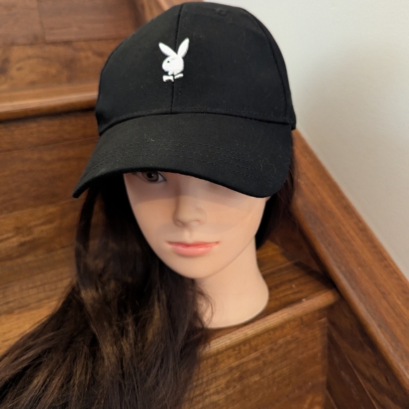Playboy Black Cap with White Playboy Bunny Logo Unisex OS New With Tags - Picture 4 of 12